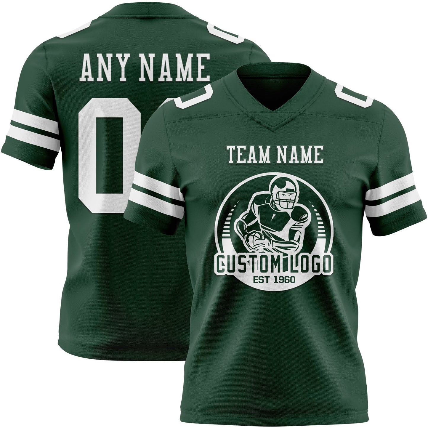 Custom Green White Mesh Authentic Football Jersey - Sky-Custom