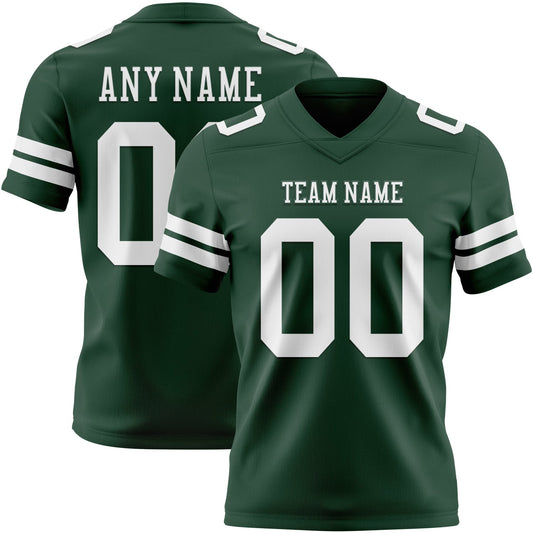 Custom Green White Mesh Authentic Football Jersey - Sky-Custom