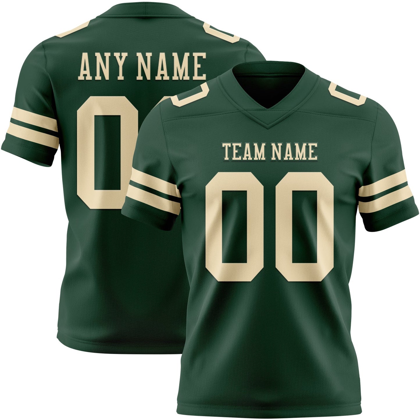 Custom Green Cream Mesh Authentic Football Jersey - Sky-Custom
