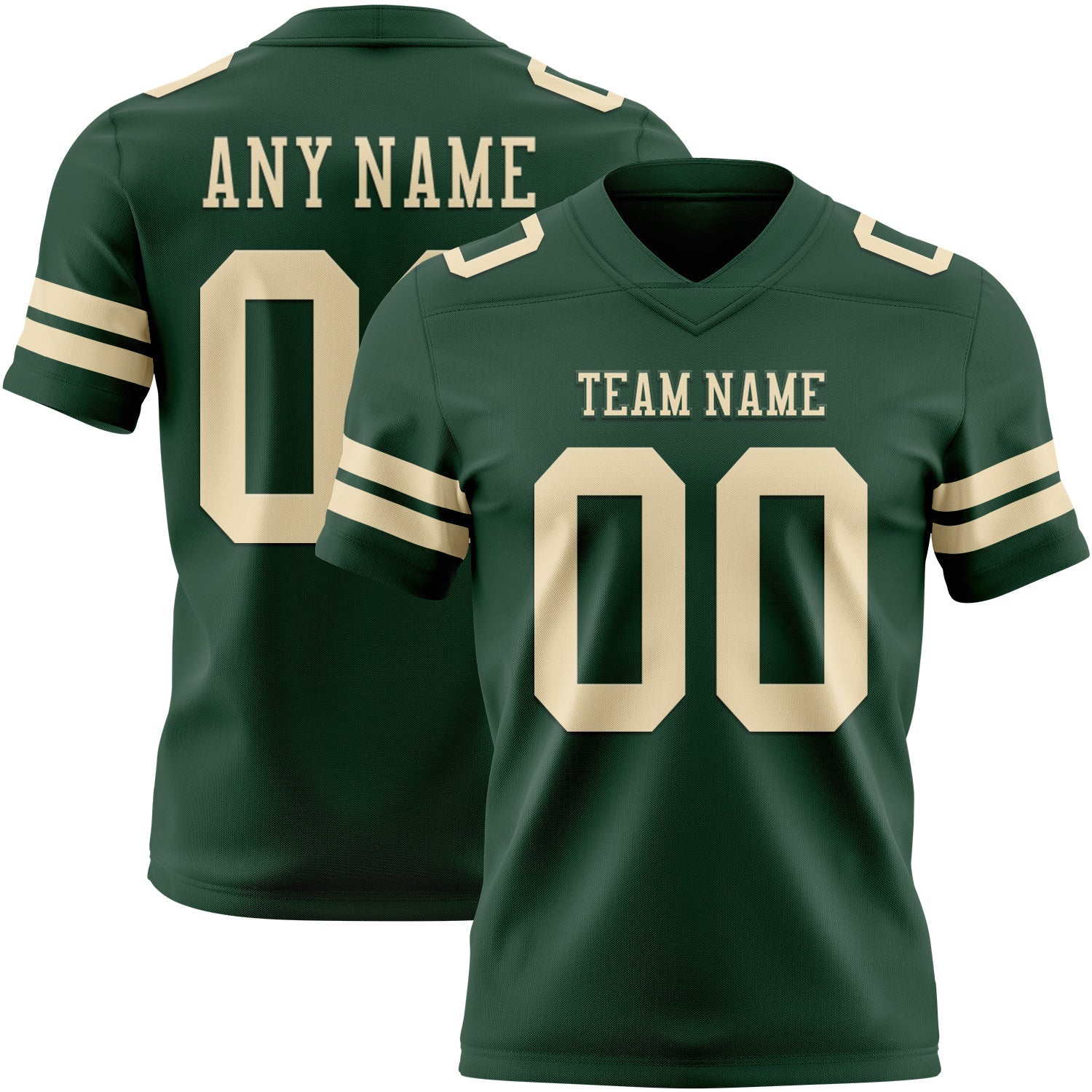 Custom Green Cream Mesh Authentic Football Jersey - Sky-Custom
