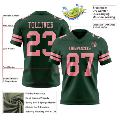 Custom Green Medium Pink Mesh Authentic Football Jersey - Sky-Custom