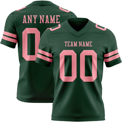 Custom Green Medium Pink Mesh Authentic Football Jersey - Sky-Custom