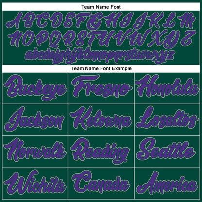 Custom Hunter Green White-Purple Authentic Throwback Basketball Jersey - Sky-Custom