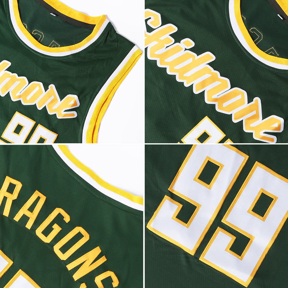 Custom Hunter Green White-Purple Authentic Throwback Basketball Jersey - Sky-Custom