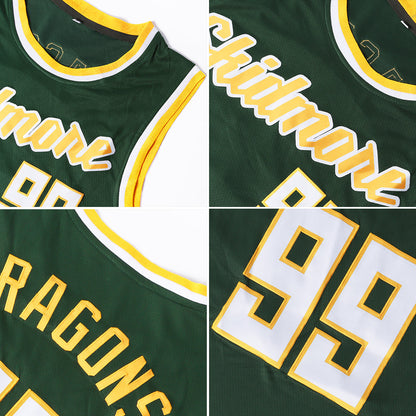 Custom Hunter Green White-Purple Authentic Throwback Basketball Jersey - Sky-Custom