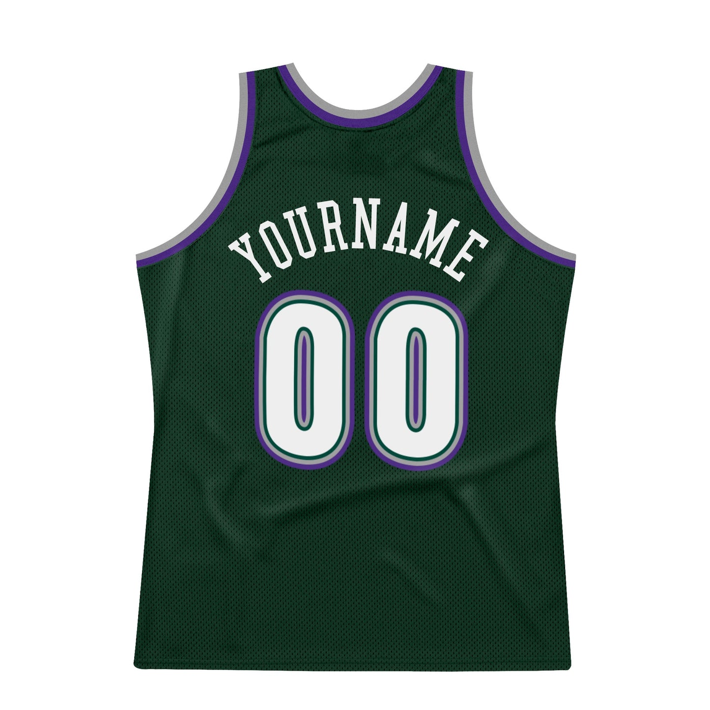 Custom Hunter Green White-Purple Authentic Throwback Basketball Jersey - Sky-Custom