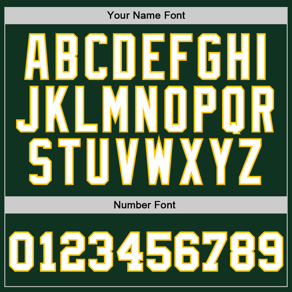 Custom Hunter Green White-Gold Authentic Throwback Basketball Jersey - Sky-Custom