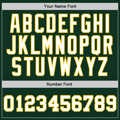 Custom Hunter Green White-Gold Authentic Throwback Basketball Jersey - Sky-Custom