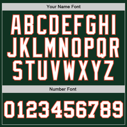 Custom Hunter Green White-Orange Authentic Throwback Basketball Jersey - Sky-Custom