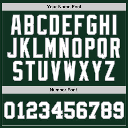 Custom Hunter Green White-Gray Authentic Throwback Basketball Jersey - Sky-Custom