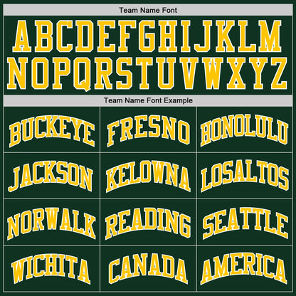 Custom Hunter Green Gold-White Authentic Throwback Basketball Jersey - Sky-Custom