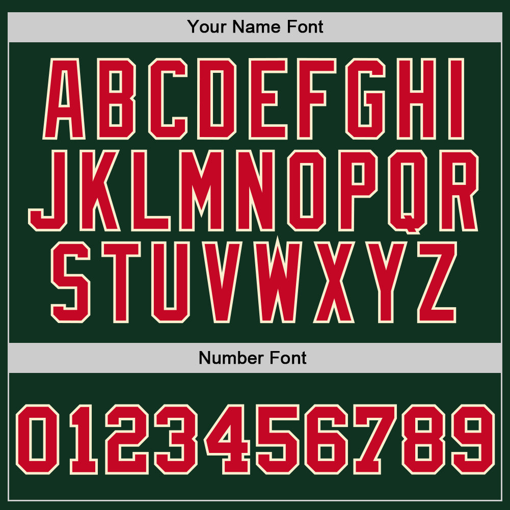 Custom Hunter Green Red-Cream Authentic Throwback Basketball Jersey - Sky-Custom