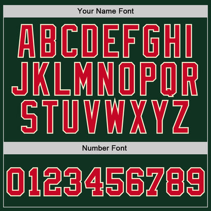 Custom Hunter Green Red-Cream Authentic Throwback Basketball Jersey - Sky-Custom