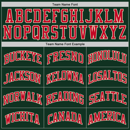 Custom Hunter Green Red-Cream Authentic Throwback Basketball Jersey - Sky-Custom