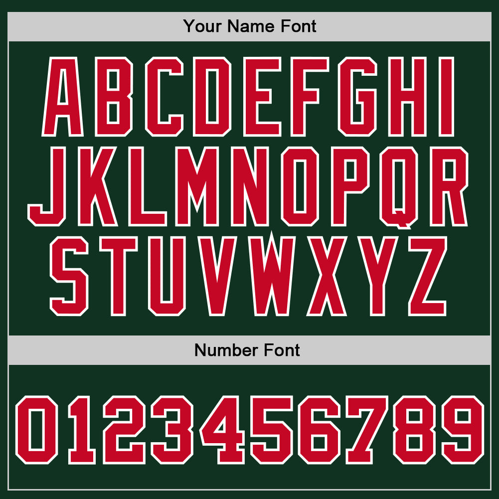 Custom Hunter Green Red-White Authentic Throwback Basketball Jersey - Sky-Custom