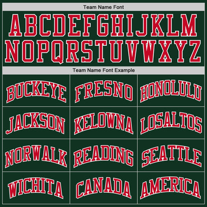Custom Hunter Green Red-White Authentic Throwback Basketball Jersey - Sky-Custom
