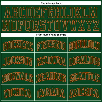 Custom Hunter Green Green-Orange Authentic Throwback Basketball Jersey - Sky-Custom