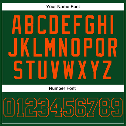 Custom Hunter Green Green-Orange Authentic Throwback Basketball Jersey - Sky-Custom