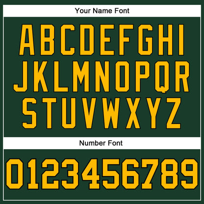 Custom Hunter Green Gold-Black Authentic Throwback Basketball Jersey - Sky-Custom