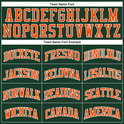 Custom Hunter Green Orange-White Authentic Throwback Basketball Jersey - Sky-Custom