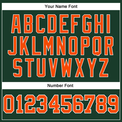 Custom Hunter Green Orange-White Authentic Throwback Basketball Jersey - Sky-Custom