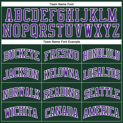 Custom Hunter Green Purple-White Authentic Throwback Basketball Jersey - Sky-Custom