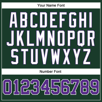 Custom Hunter Green Purple-White Authentic Throwback Basketball Jersey - Sky-Custom
