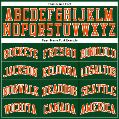 Custom Hunter Green White Pinstripe Orange Authentic Basketball Jersey - Sky-Custom