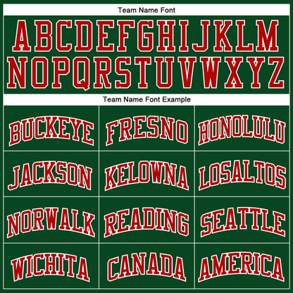 Custom Hunter Green White Pinstripe Red Authentic Basketball Jersey - Sky-Custom