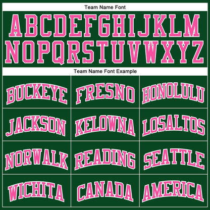 Custom Hunter Green White Pinstripe Pink Authentic Basketball Jersey - Sky-Custom