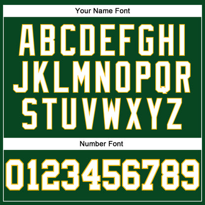 Custom Hunter Green White-Gold Authentic Throwback Basketball Jersey - Sky-Custom