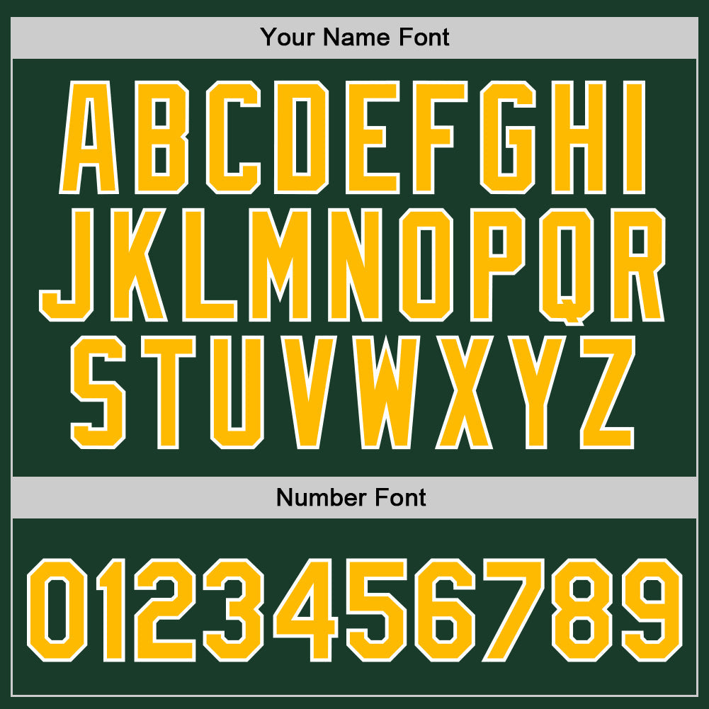 Custom Hunter Green Gold-White Authentic Throwback Basketball Jersey - Sky-Custom