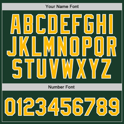 Custom Hunter Green Gold-White Authentic Throwback Basketball Jersey - Sky-Custom