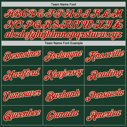 Custom Hunter Green Red-Cream Authentic Throwback Basketball Jersey - Sky-Custom