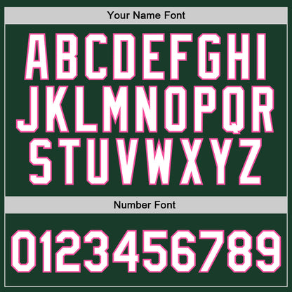Custom Hunter Green White-Pink Authentic Throwback Basketball Jersey - Sky-Custom