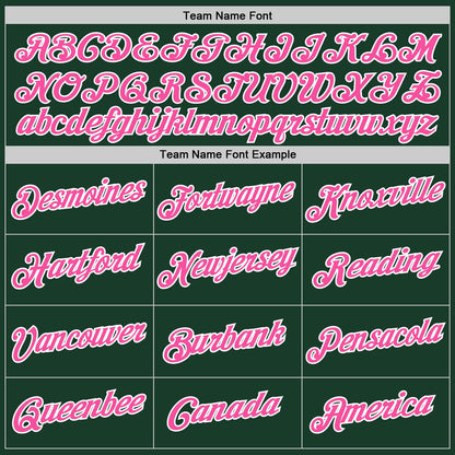 Custom Hunter Green White-Pink Authentic Throwback Basketball Jersey - Sky-Custom