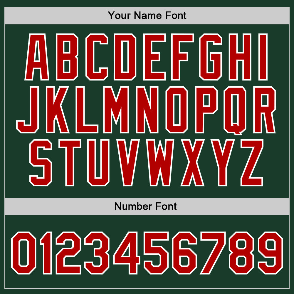 Custom Hunter Green Red-White Authentic Throwback Basketball Jersey - Sky-Custom