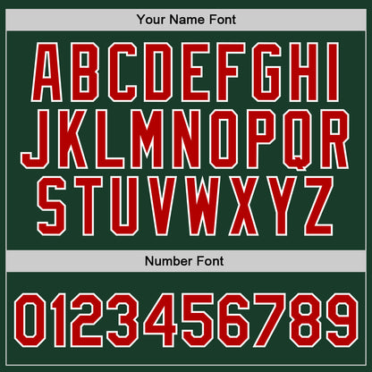 Custom Hunter Green Red-White Authentic Throwback Basketball Jersey - Sky-Custom