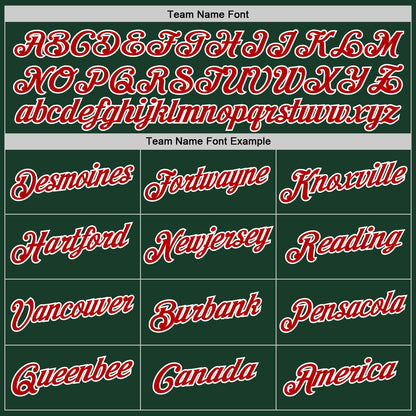 Custom Hunter Green Red-White Authentic Throwback Basketball Jersey - Sky-Custom