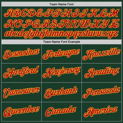 Custom Hunter Green Red-Gold Authentic Throwback Basketball Jersey - Sky-Custom