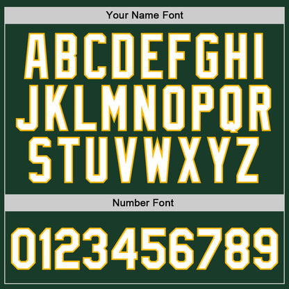 Custom Hunter Green White-Gold Authentic Throwback Basketball Jersey - Sky-Custom