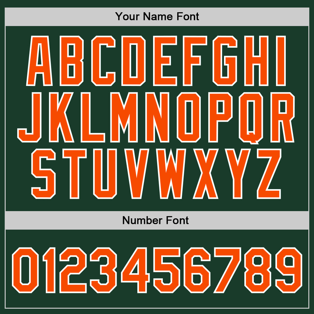 Custom Hunter Green Orange-White Authentic Throwback Basketball Jersey - Sky-Custom