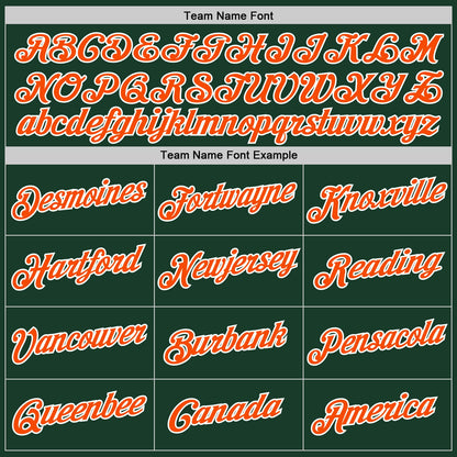 Custom Hunter Green Orange-White Authentic Throwback Basketball Jersey - Sky-Custom