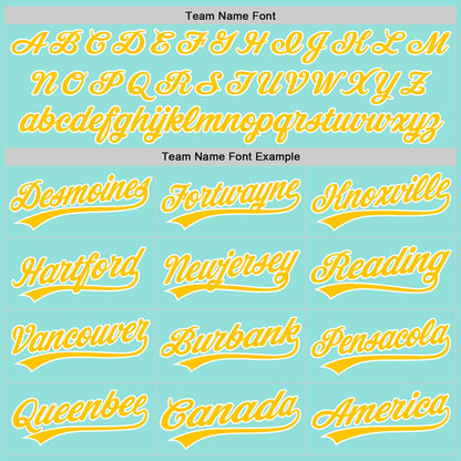 Custom Ice Blue Yellow-White Authentic Baseball Jersey - Sky-Custom