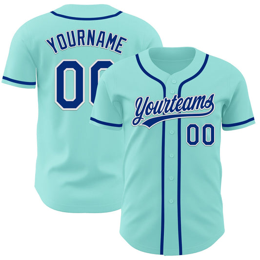 Custom Ice Blue Royal-White Authentic Baseball Jersey - Sky-Custom