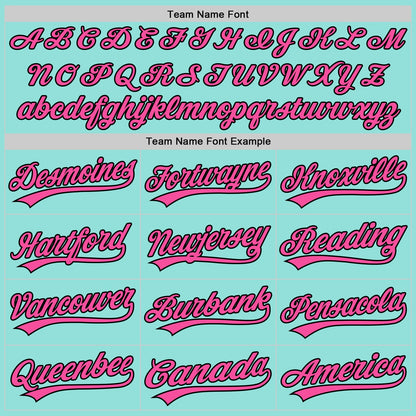 Custom Ice Blue Pink-Black Authentic Baseball Jersey - Sky-Custom