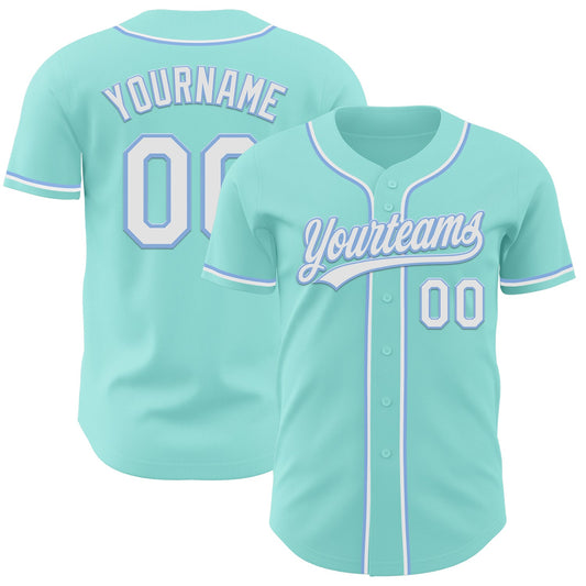 Custom Ice Blue White-Light Blue Authentic Baseball Jersey - Sky-Custom