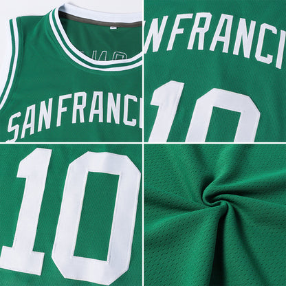 Custom Kelly Green White Authentic Throwback Basketball Jersey - Sky-Custom