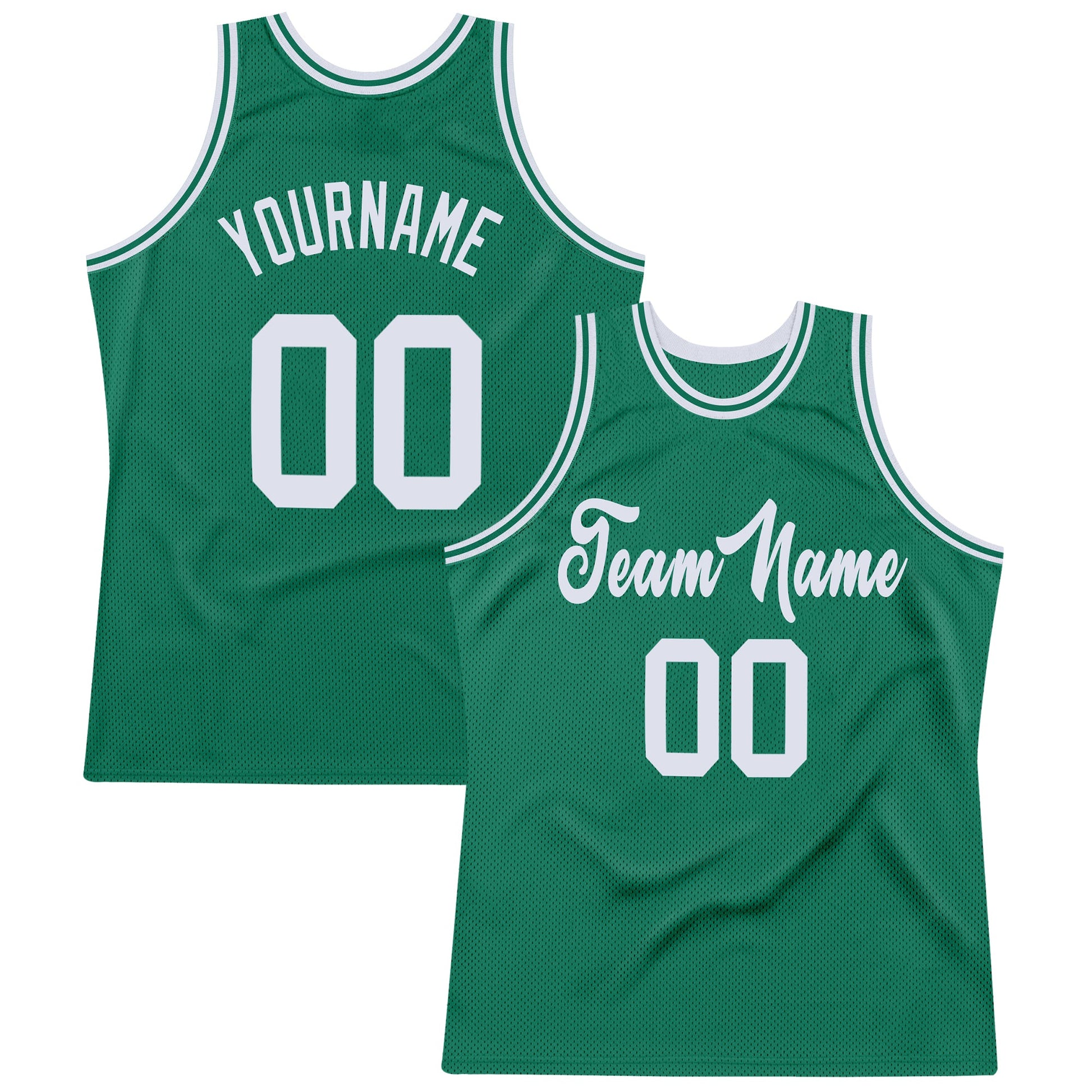 Custom Kelly Green White Authentic Throwback Basketball Jersey - Sky-Custom