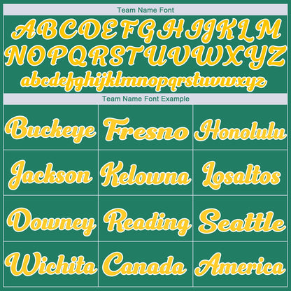 Custom Kelly Green Gold-White Authentic Throwback Basketball Jersey - Sky-Custom